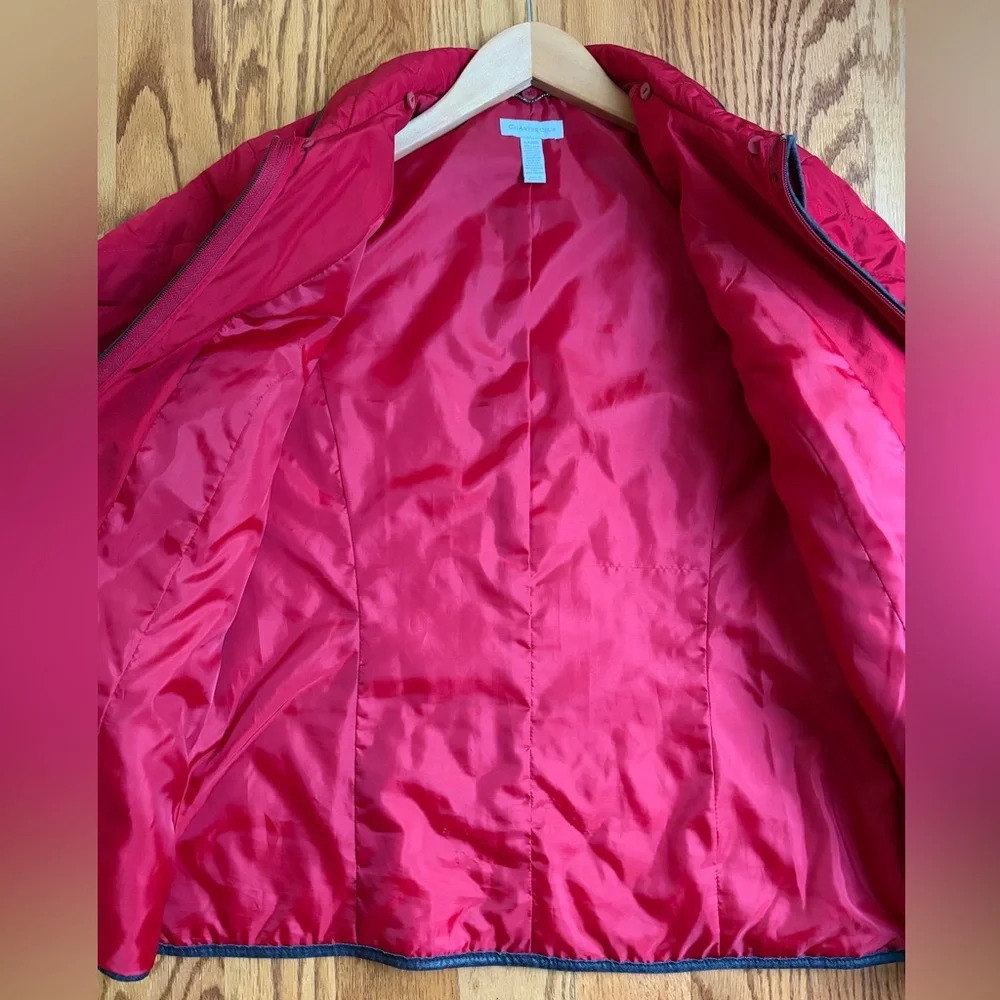 Charter Club Quilted Red Zip Lightweight Jacket w/Zipper Pockets - Picture 8 of 9